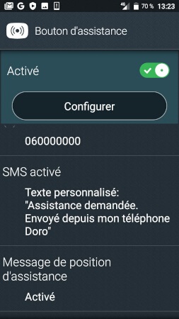 Modifier les réglages du bouton SOS